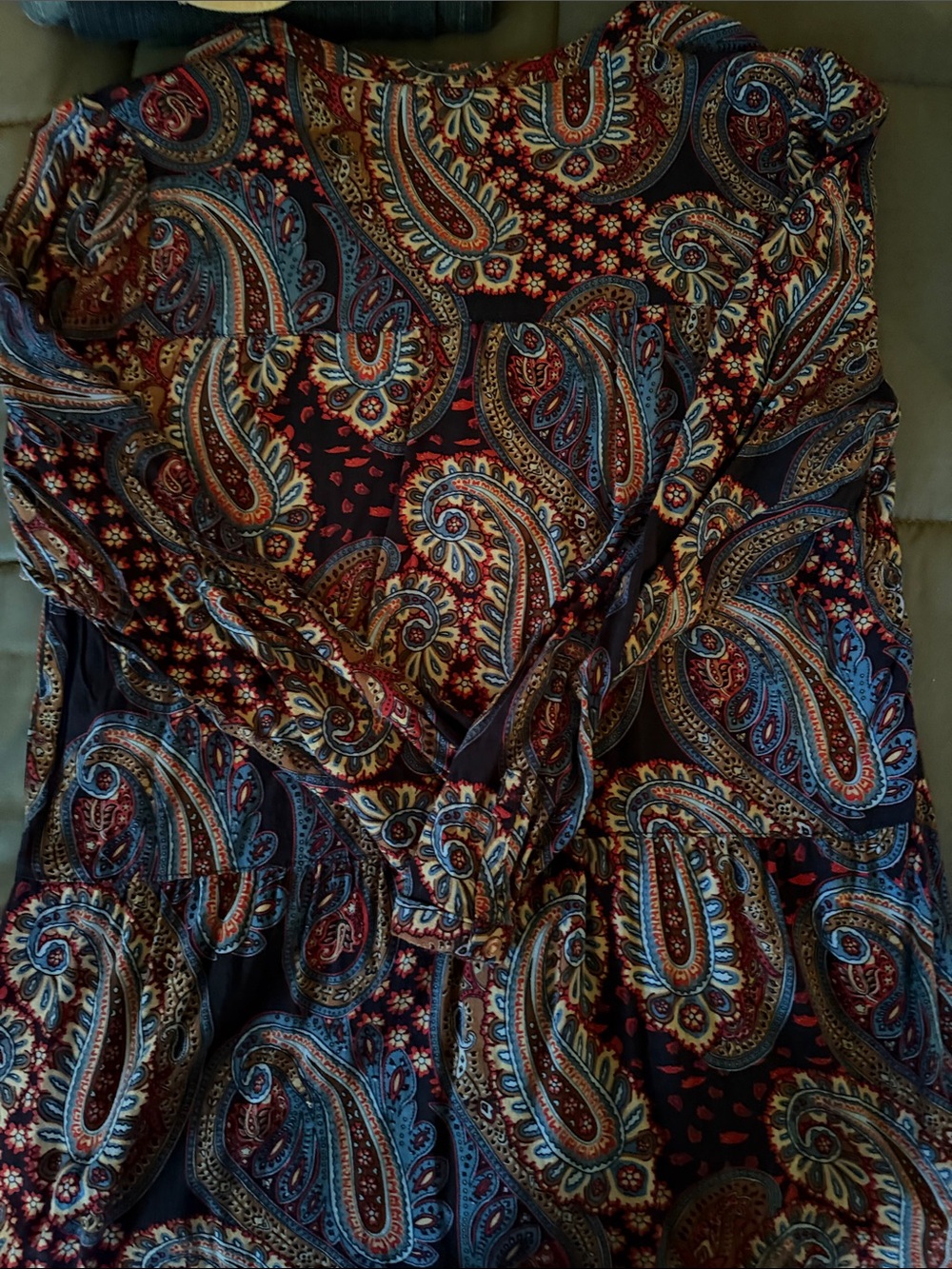 Soft Surroundings Navy Paisley Button-Front Tunic - Picture 2 of 3